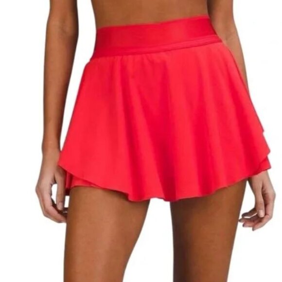 lululemon athletica Pants - Lululemon Flutter Hem HR Tennis Skirt Skort Autumn Red Color Size 12 Athletic
